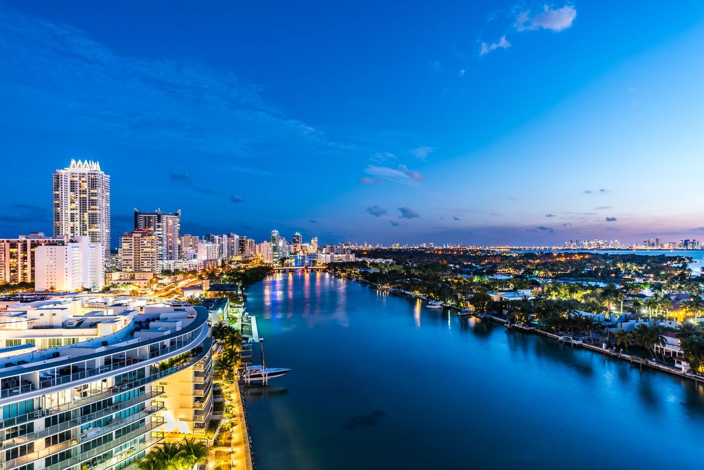 Miami skyline at sunset