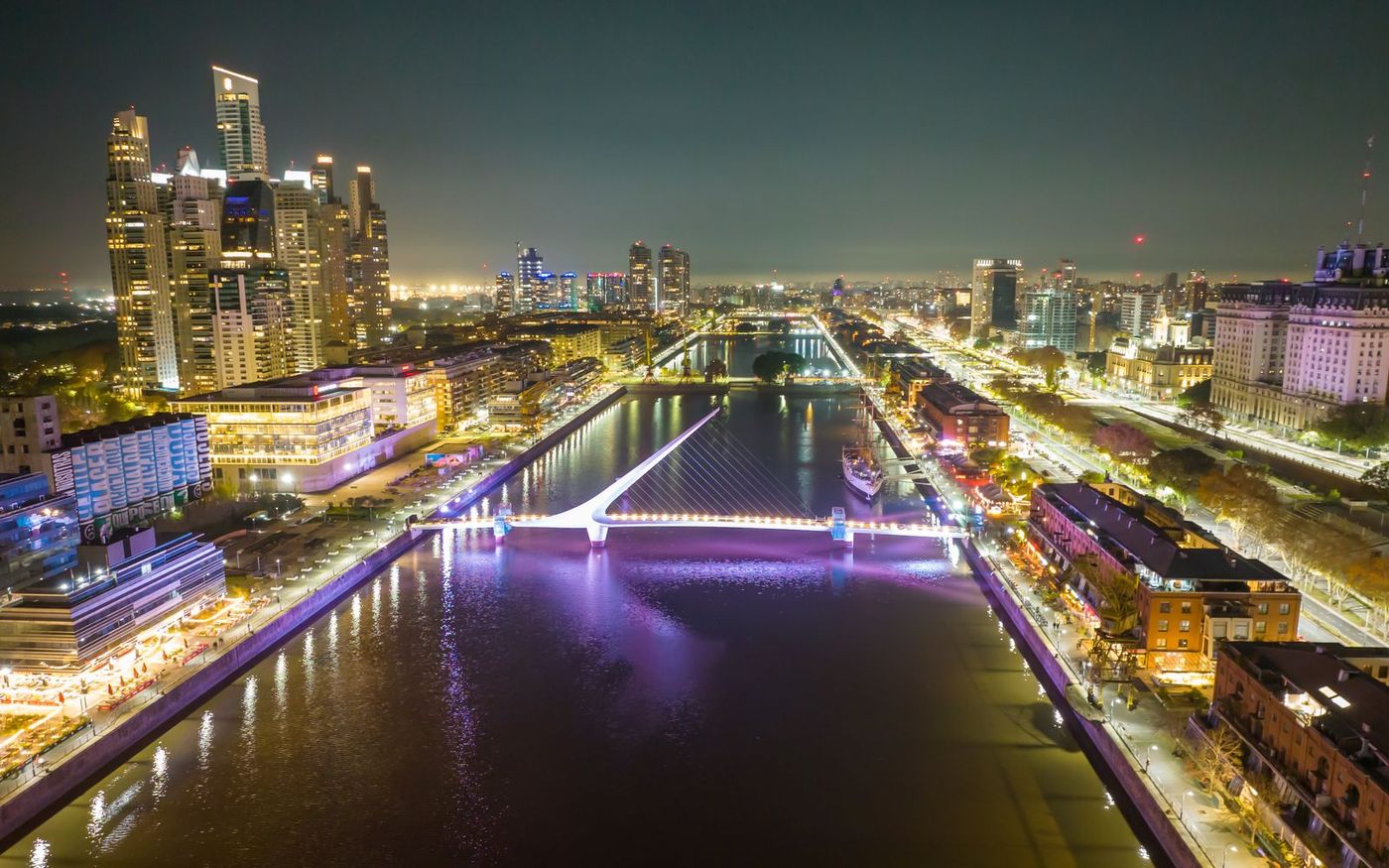 Puerto Madero at night, Buenos Aires